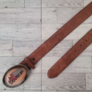 Men's Vintage Tony Lama Western Brown Leather Trucker Cowboy Belt Size 32